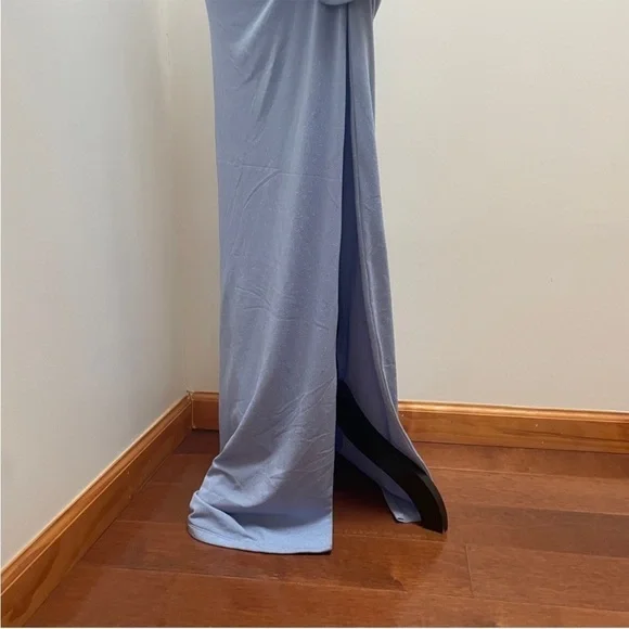 NEW! Delfi Collective- Lana Maxi Dress Sparkly Blue Slit Thigh Strapless Size M